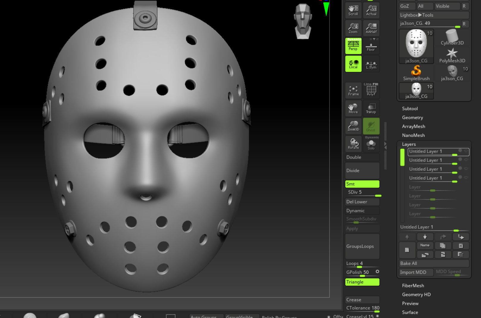 Hockey Mask by Jason Voorhees 3D model_16
