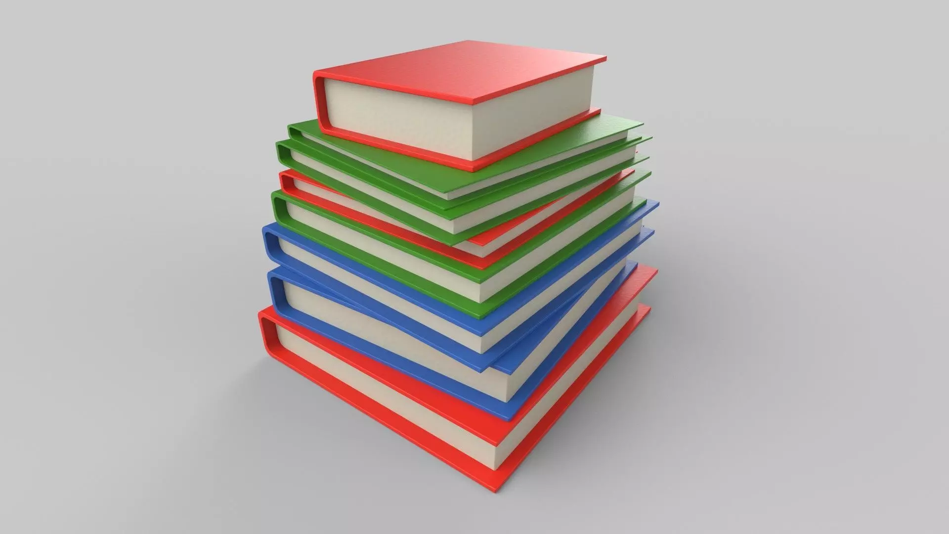 books stack of Low-poly 3D model_0