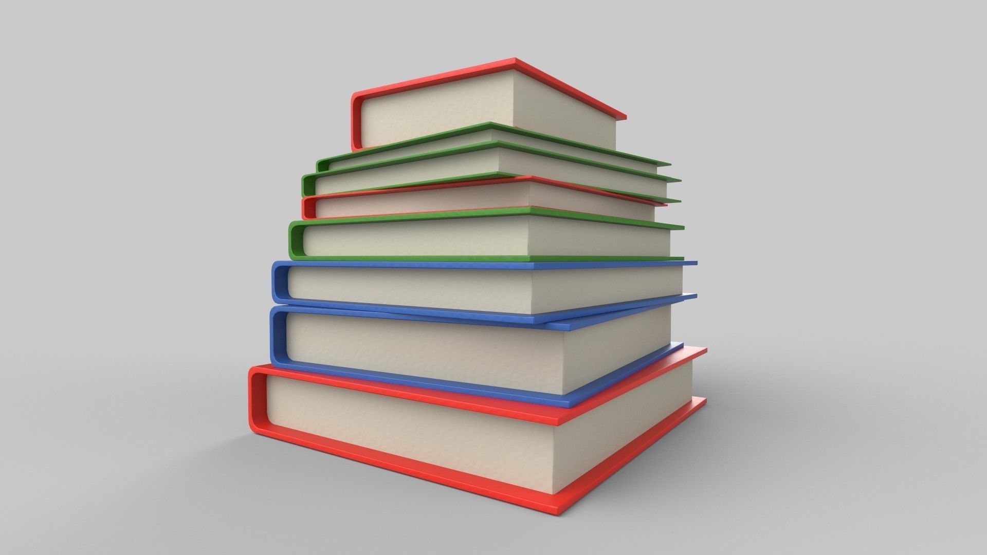 books stack of Low-poly 3D model_2