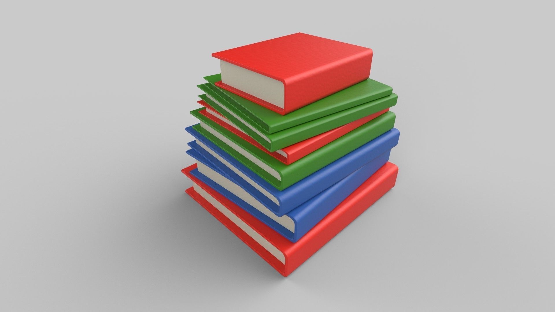 books stack of Low-poly 3D model_4