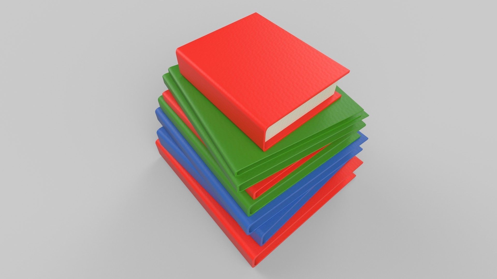 books stack of Low-poly 3D model_1