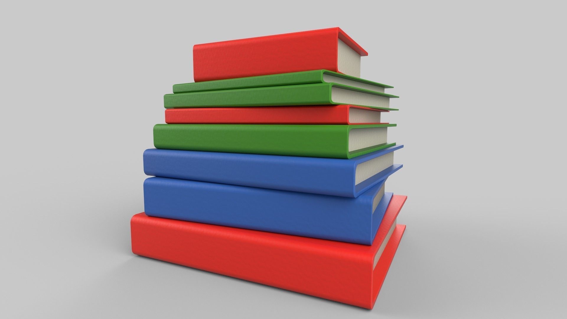 books stack of Low-poly 3D model_3
