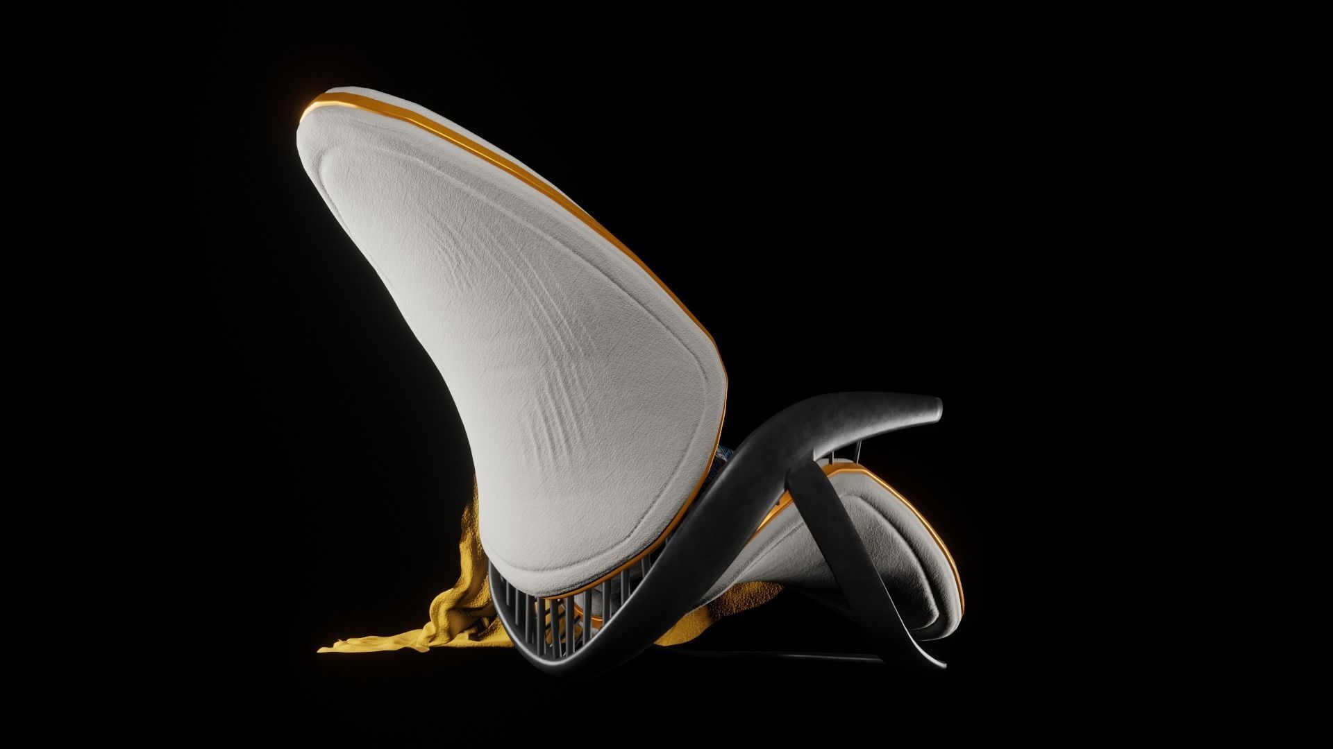 Chair 3 with blanket 3D model_5