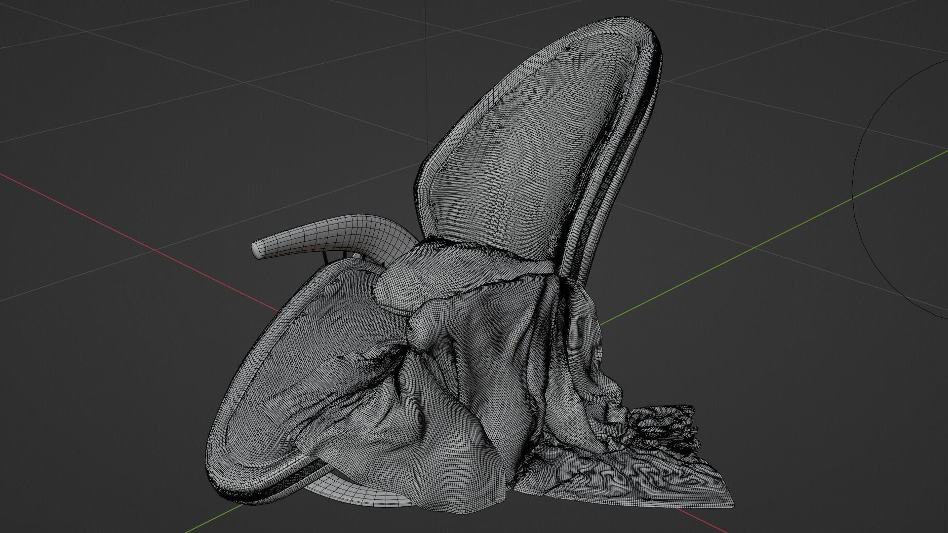 Chair 3 with blanket 3D model_7