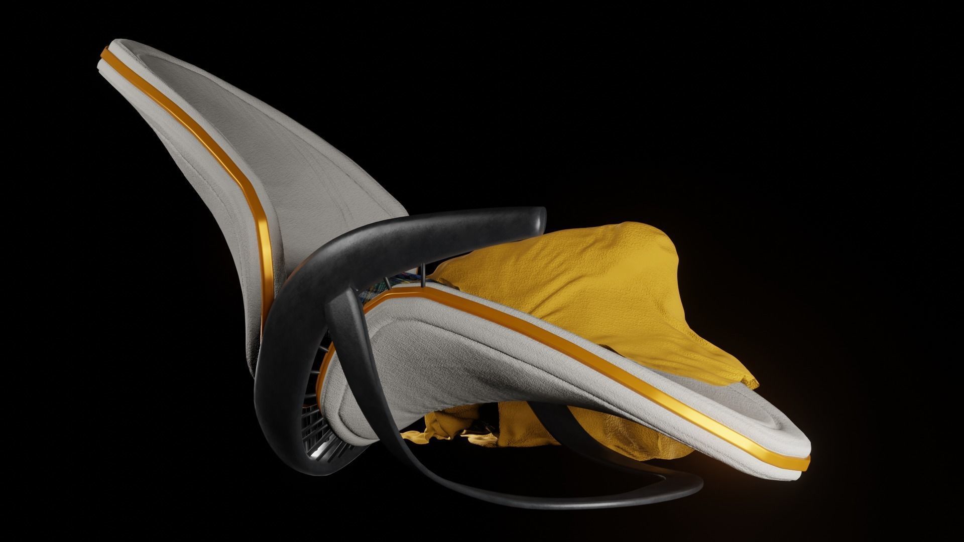 Chair 3 with blanket 3D model_1