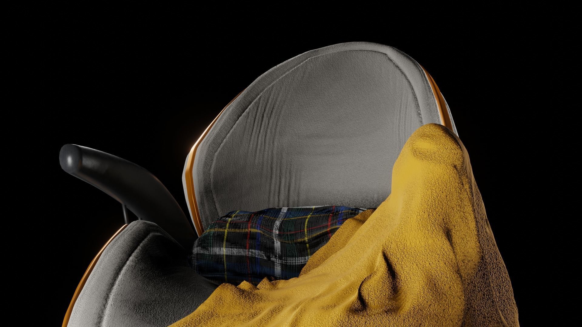 Chair 3 with blanket 3D model_6