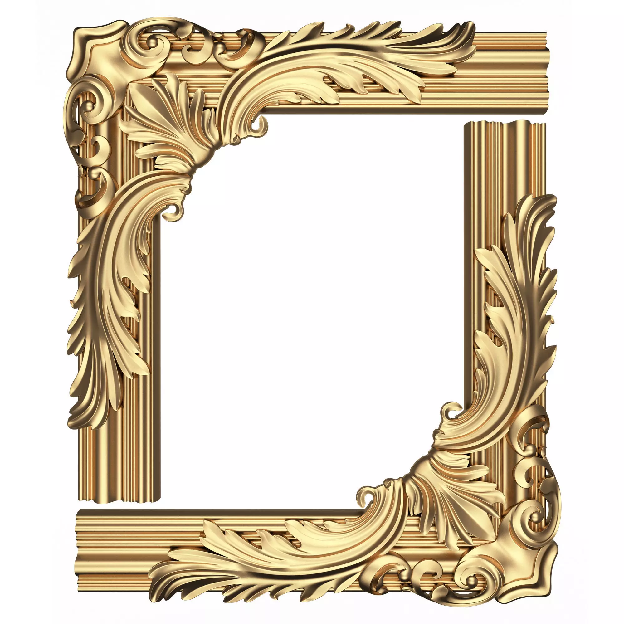 Corner Carved Plaster Molding Decoration 08 Low-poly 3D model