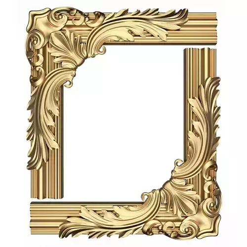 Corner Carved Plaster Molding Decoration 08 Low-poly 3D model