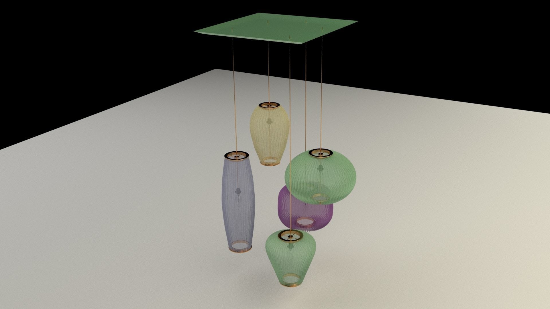 Chinese red lantern 3D model_4