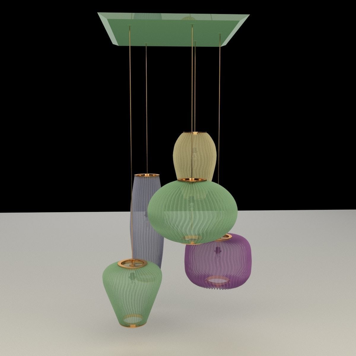 Chinese red lantern 3D model_5