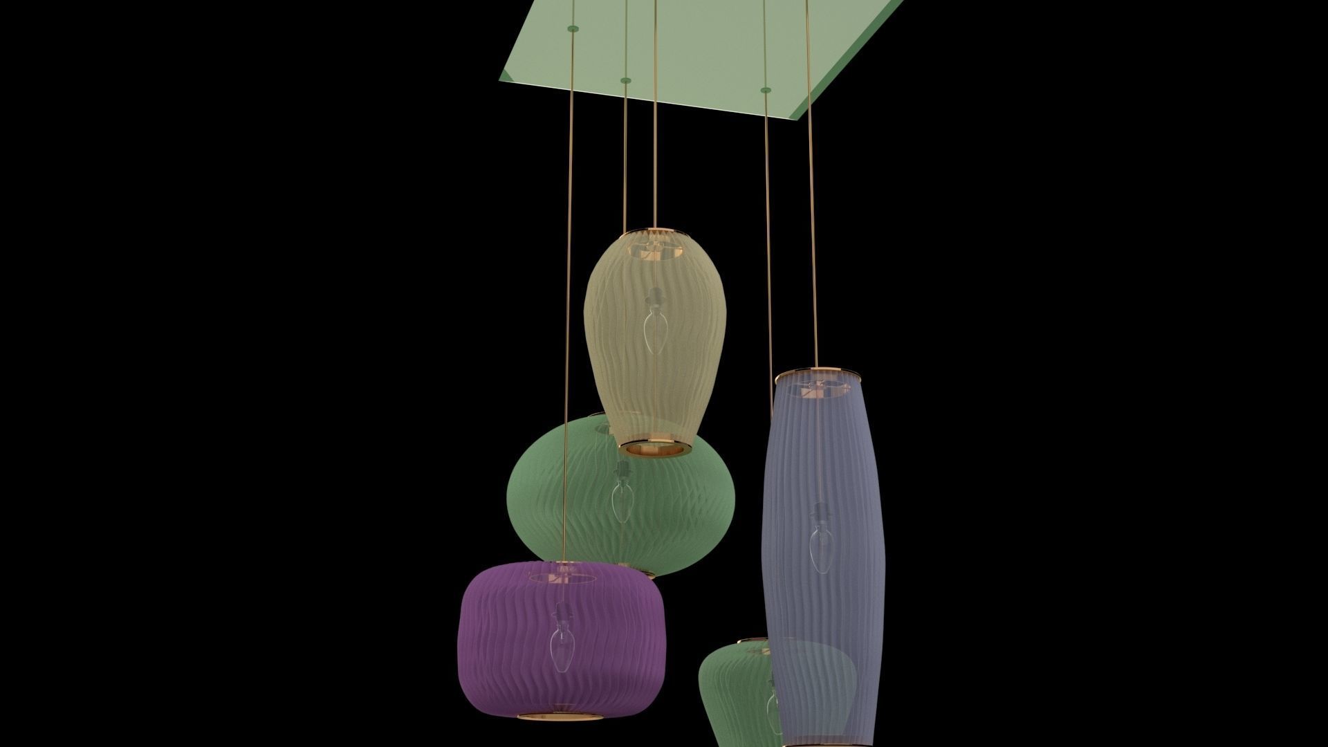 Chinese red lantern 3D model_1