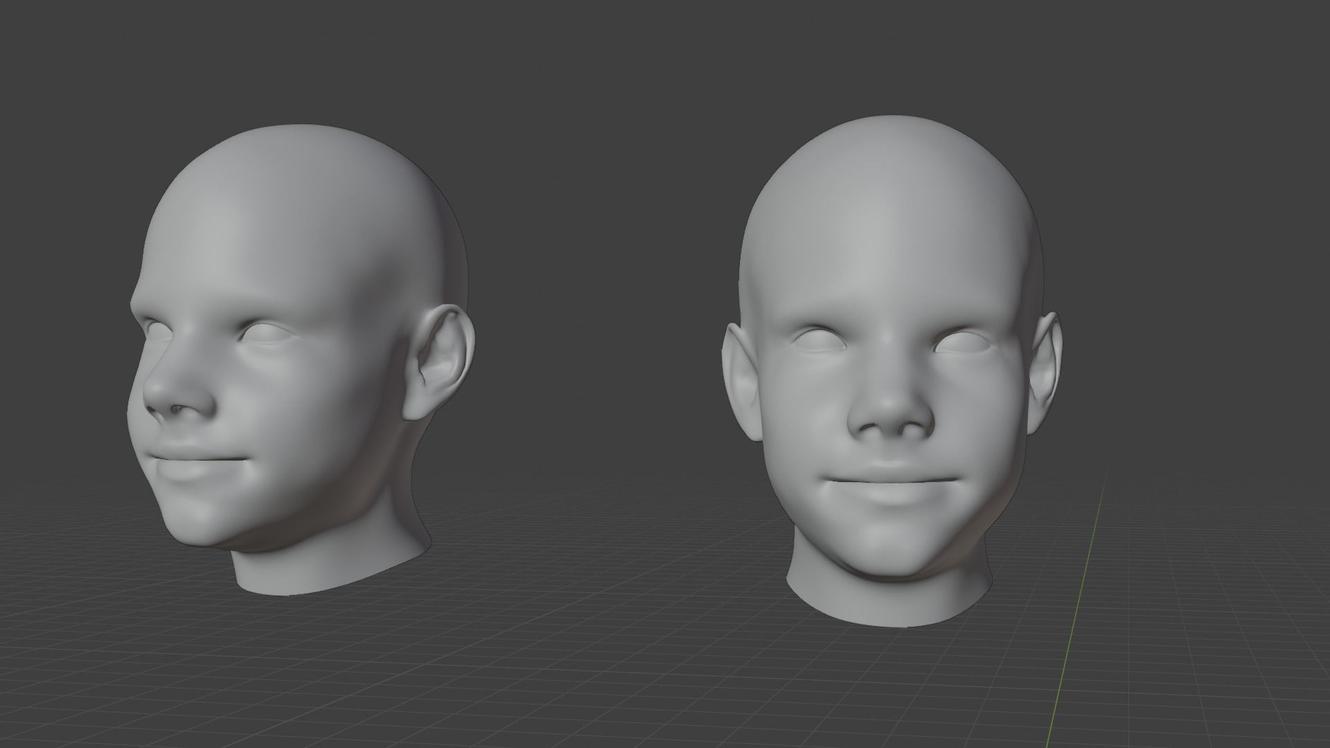 3D head female model 3D model_2