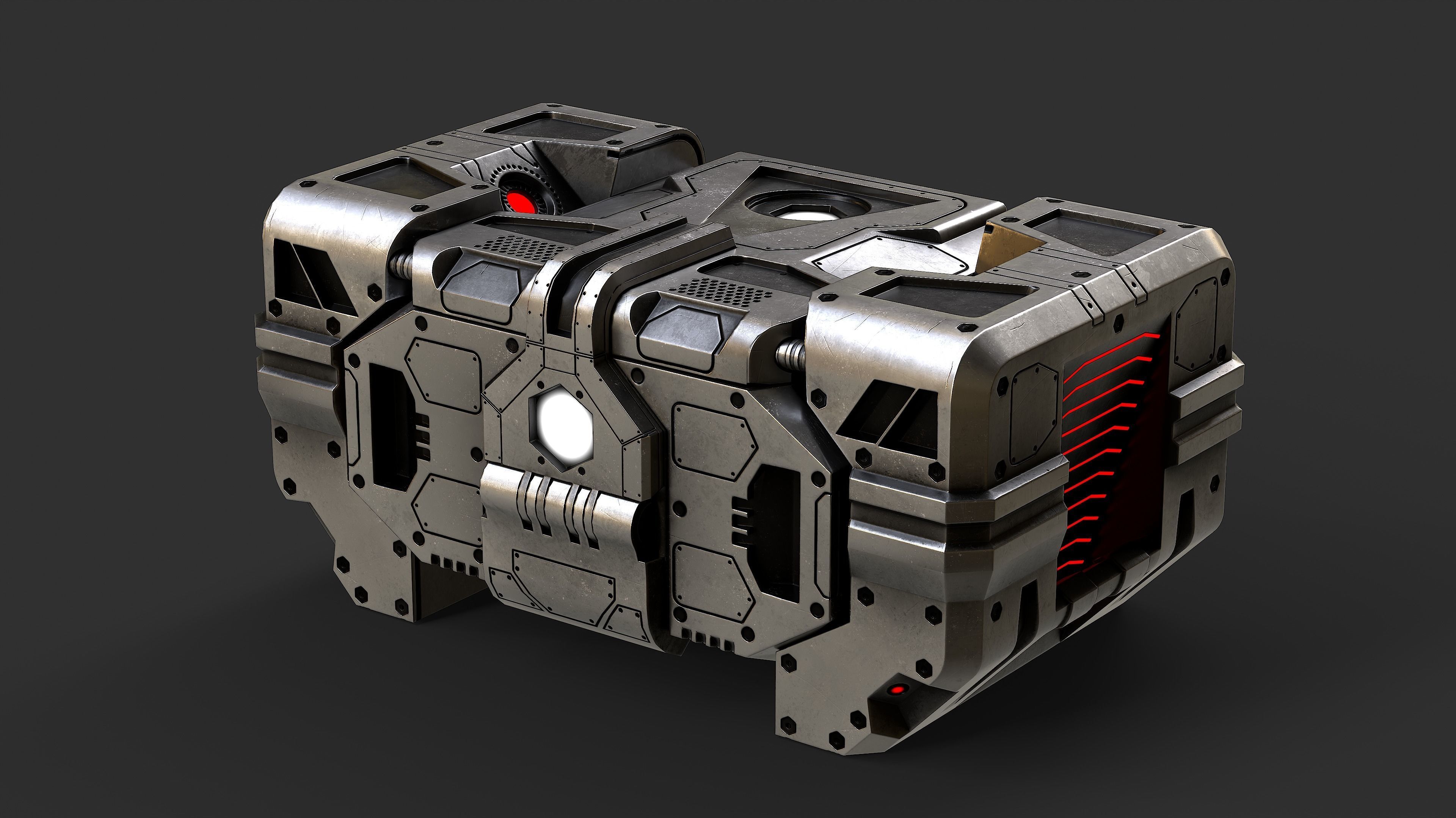 Sci-Fi Loot box   Low-poly 3D model_8