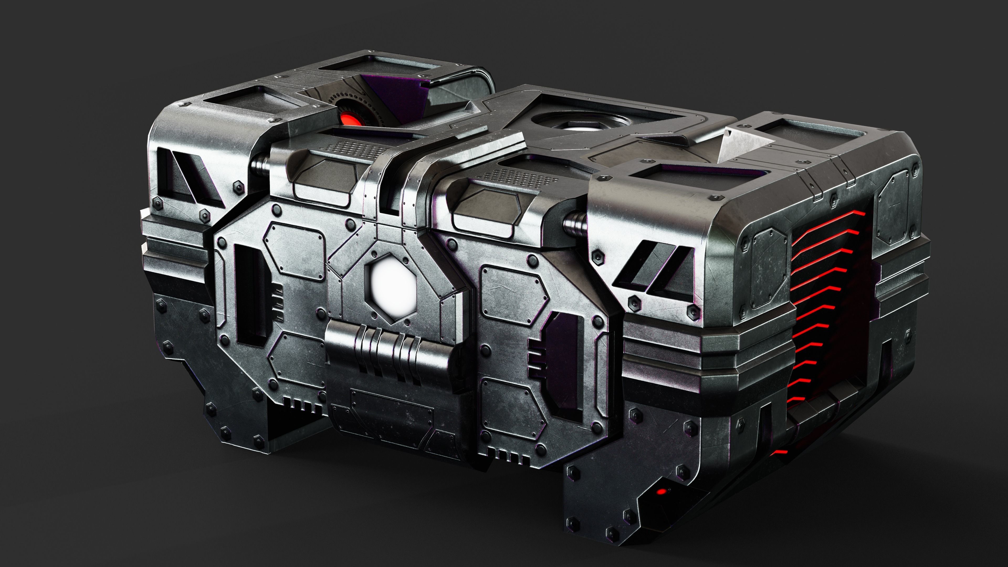 Sci-Fi Loot box   Low-poly 3D model_5