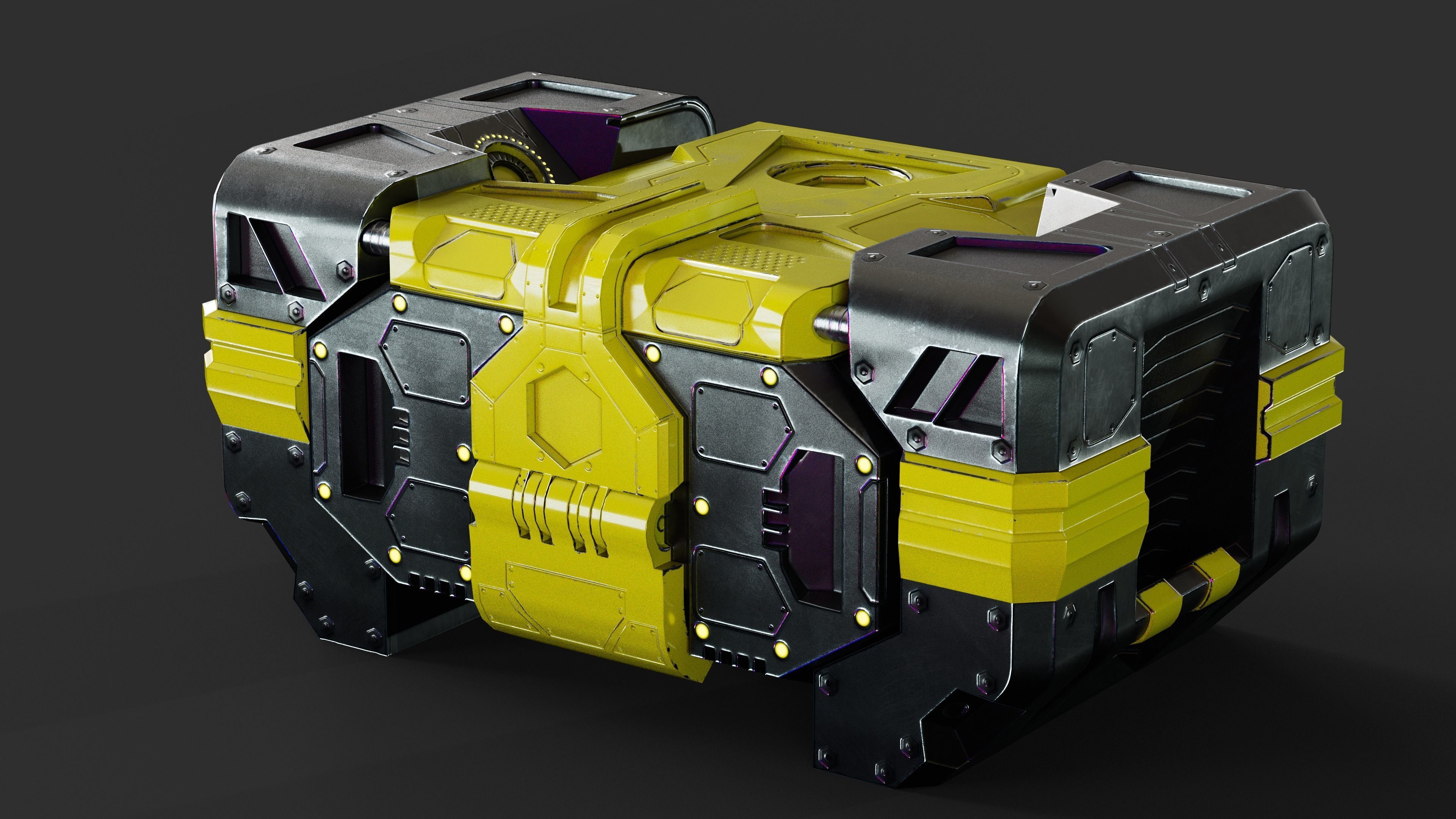 Sci-Fi Loot box   Low-poly 3D model_6