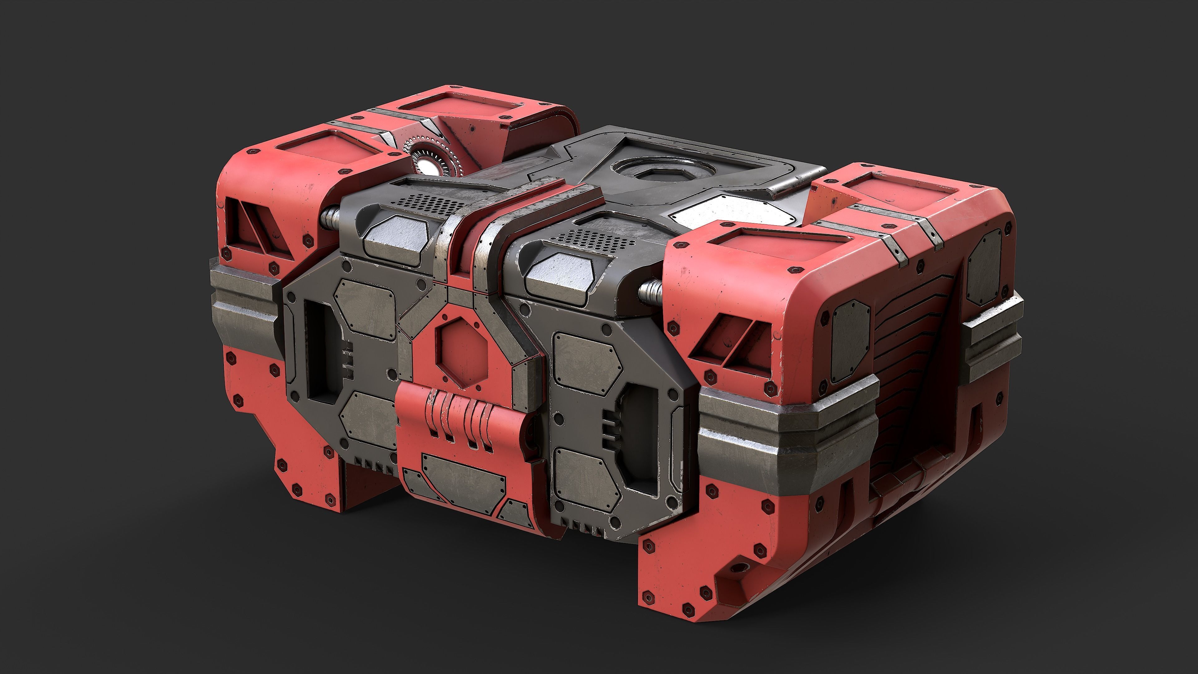 Sci-Fi Loot box   Low-poly 3D model_11