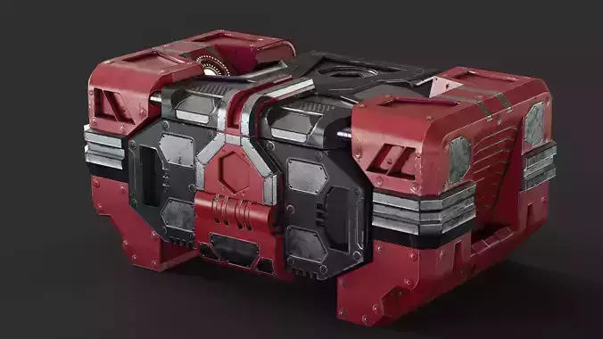 Sci-Fi Loot box   Low-poly 3D model