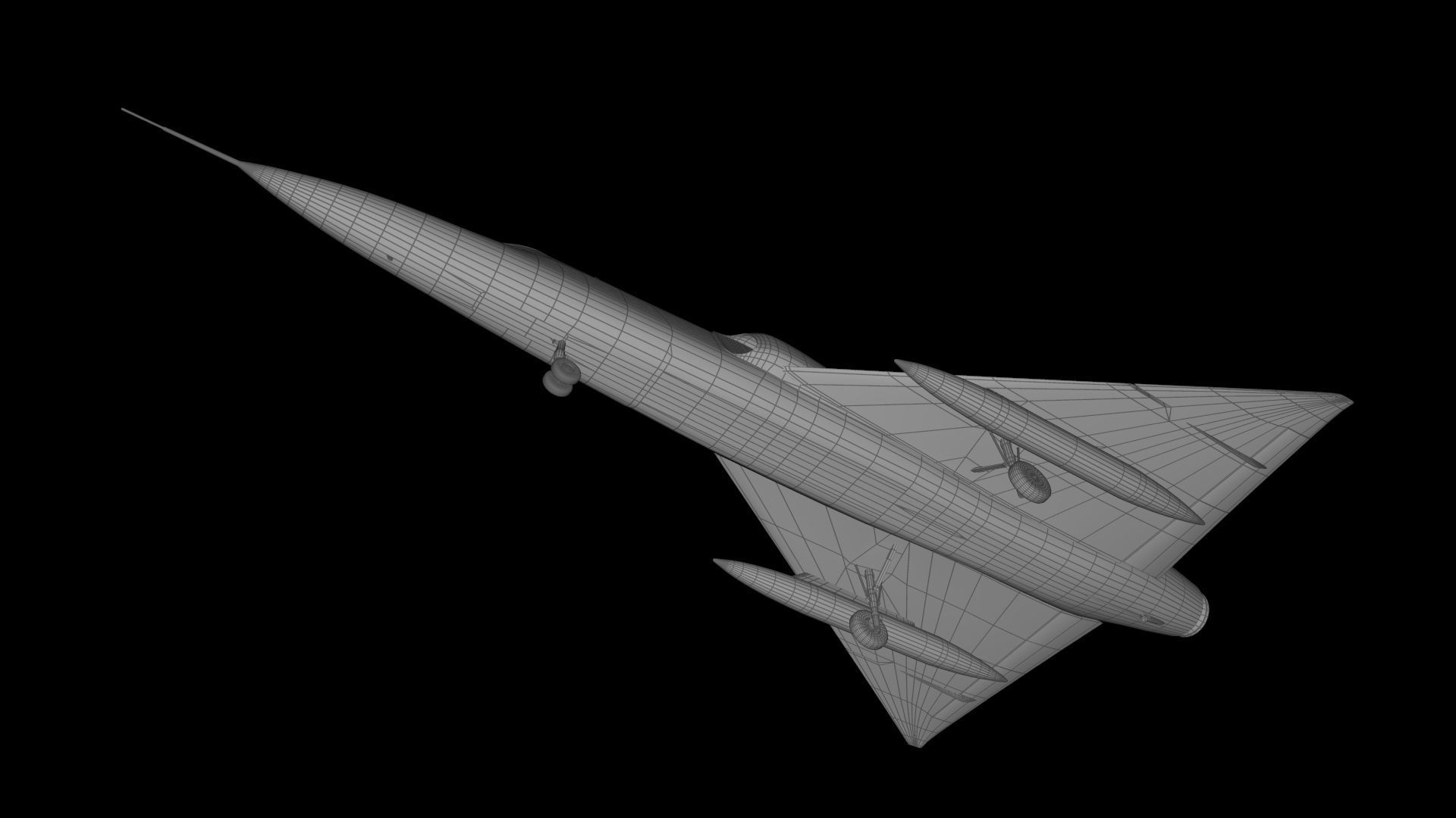 Convair F-106A Delta Dart Free low-poly 3D model_6