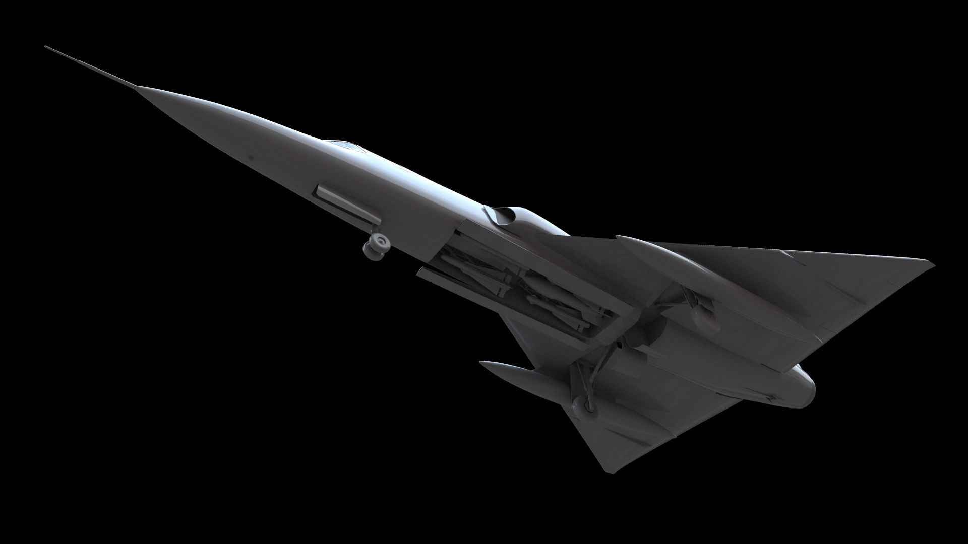 Convair F-106A Delta Dart Free low-poly 3D model_7