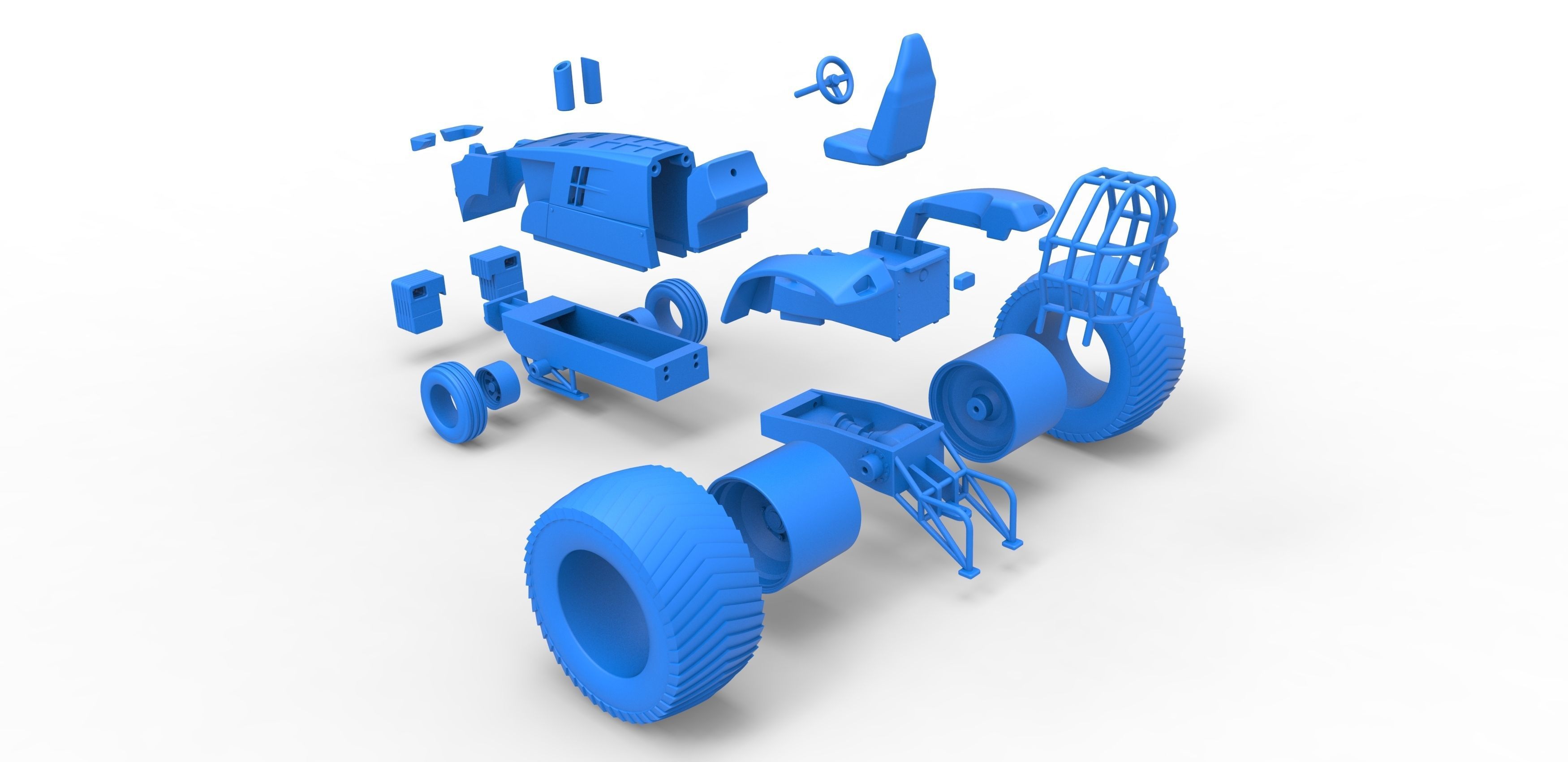 Pulling Tractor Pro Stock Scale 1 to 25 3D print model_33