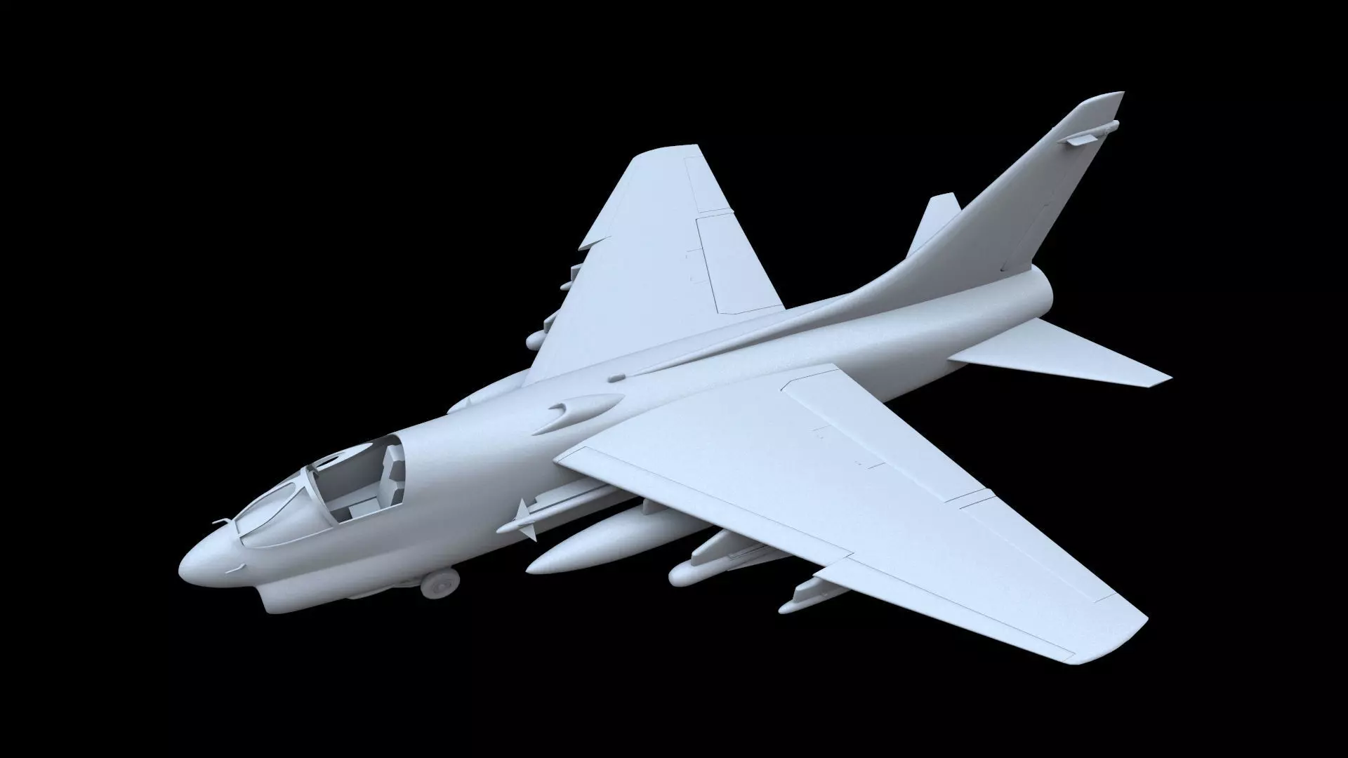 LTV A-7D Corsair II Free low-poly 3D model_0