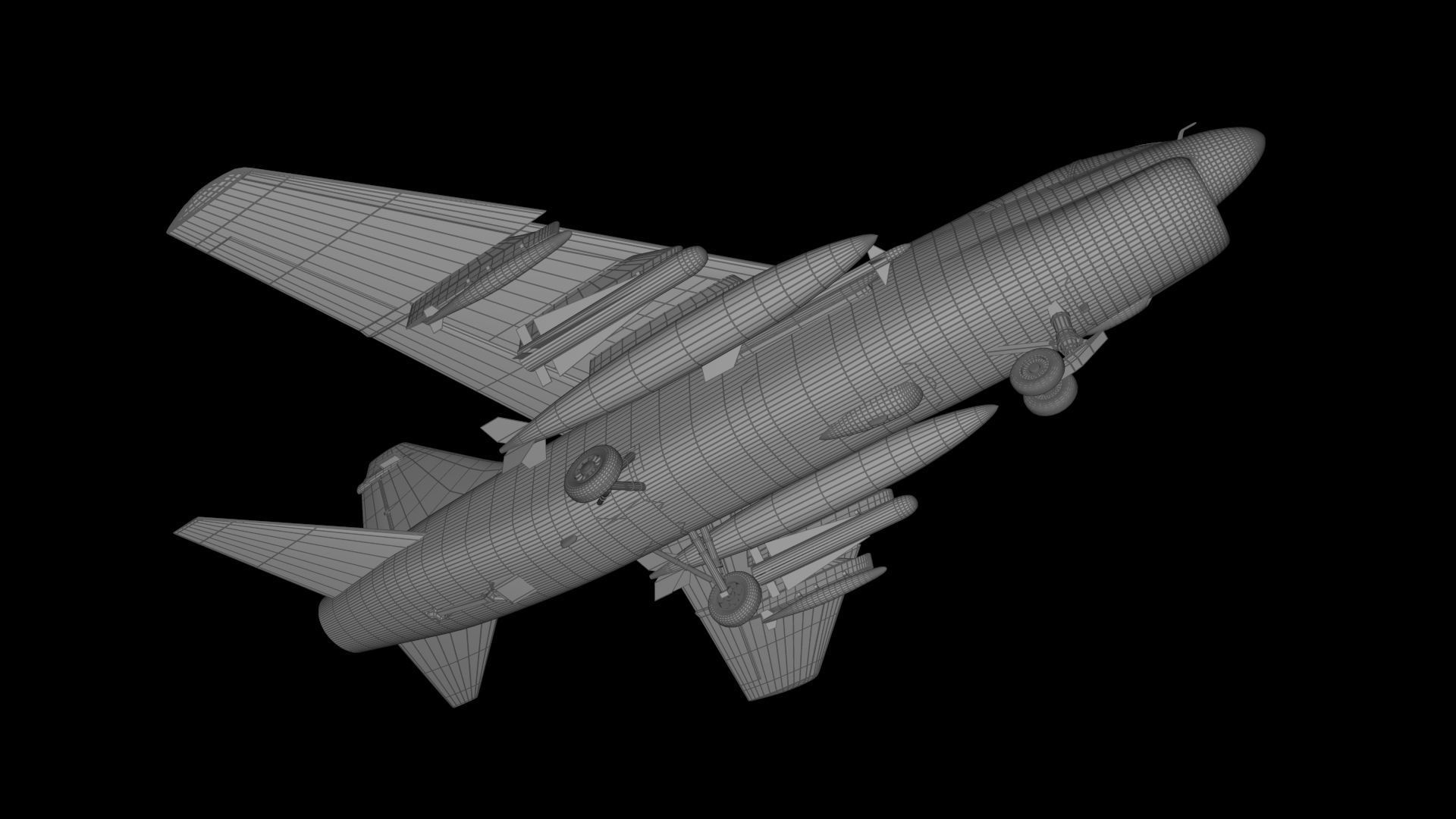 LTV A-7D Corsair II Free low-poly 3D model_6