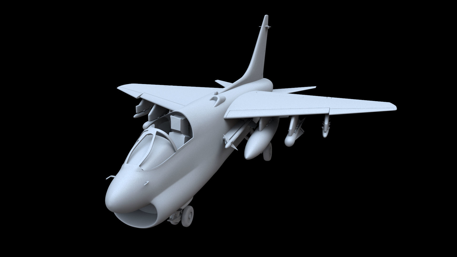 LTV A-7D Corsair II Free low-poly 3D model_1