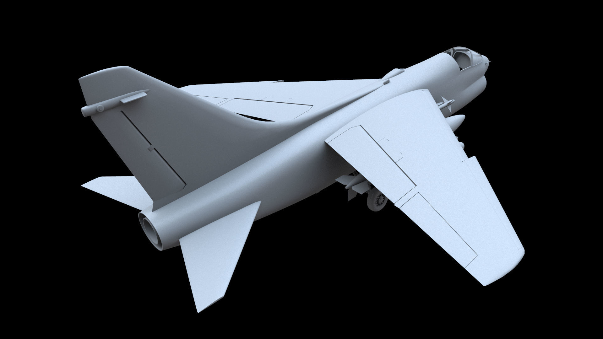 LTV A-7D Corsair II Free low-poly 3D model_2