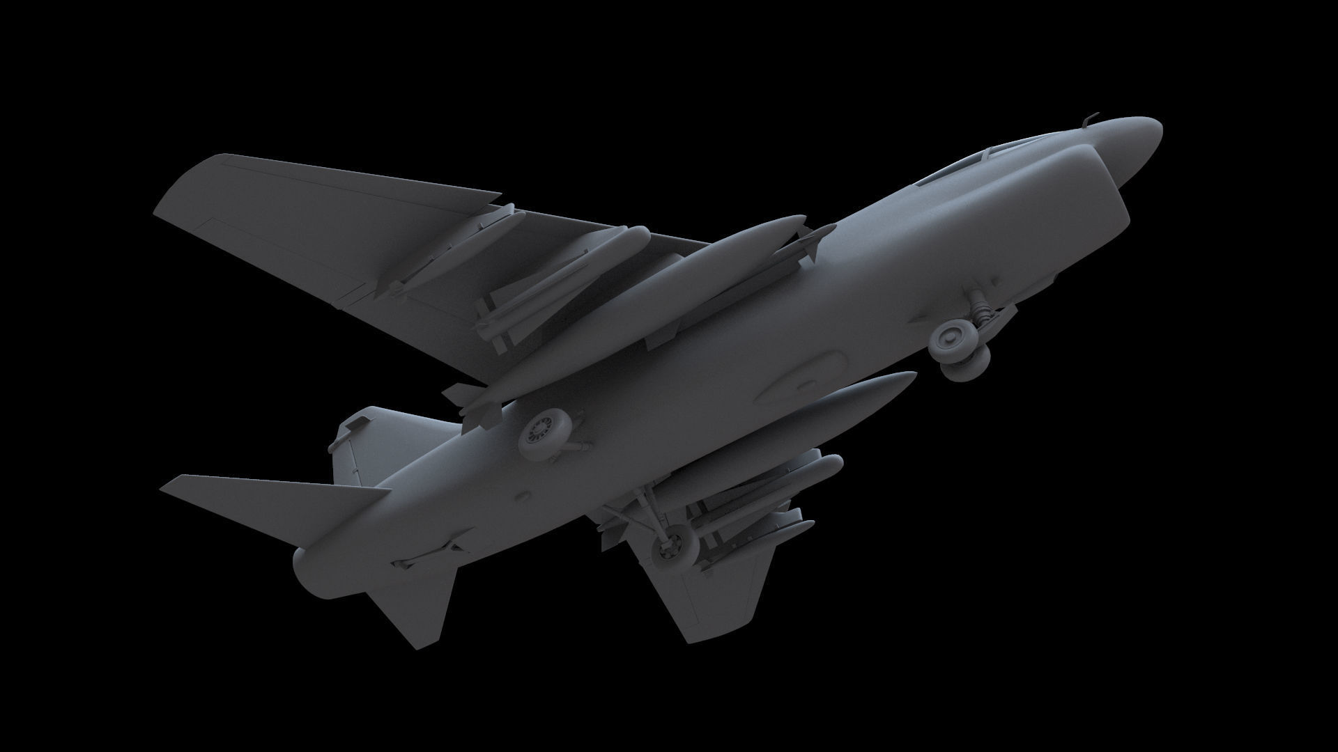 LTV A-7D Corsair II Free low-poly 3D model_3