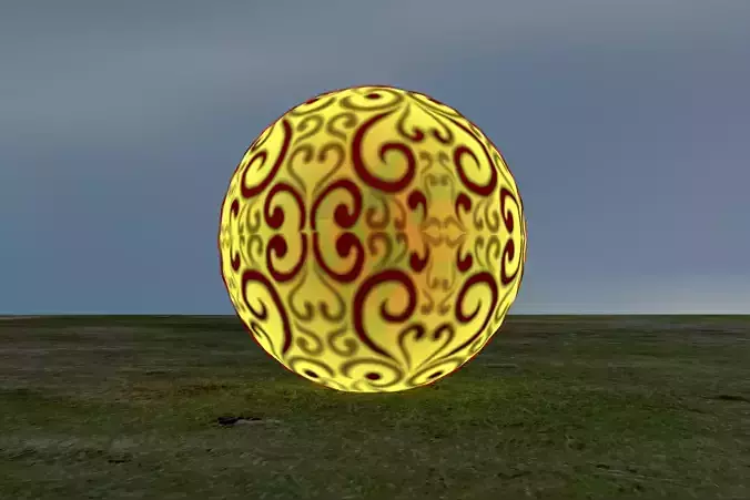 CG hollow luminous ball download CG game scene sculpture 3D model