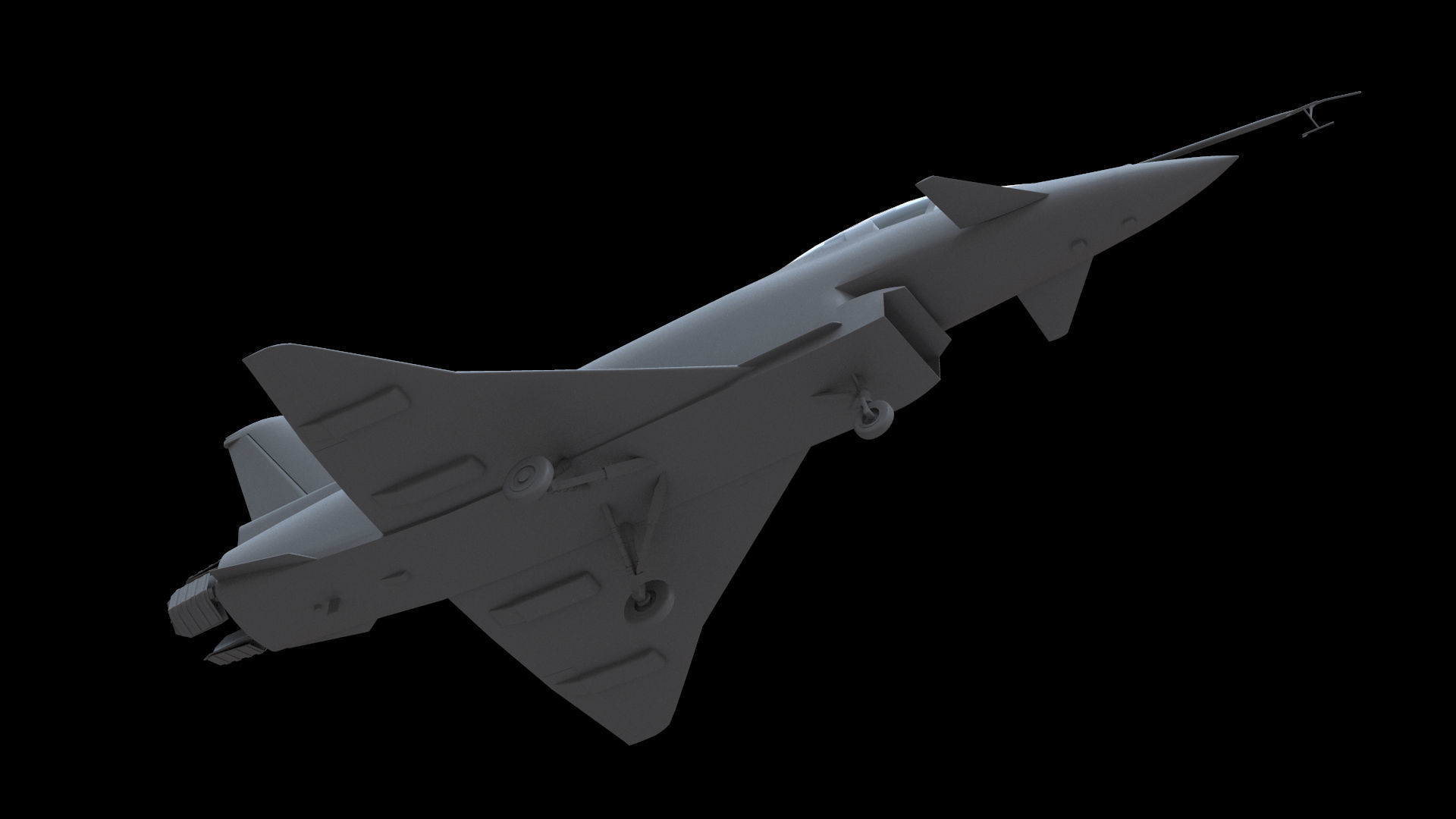 Rockwell-MBB X-31 Free low-poly 3D model_3