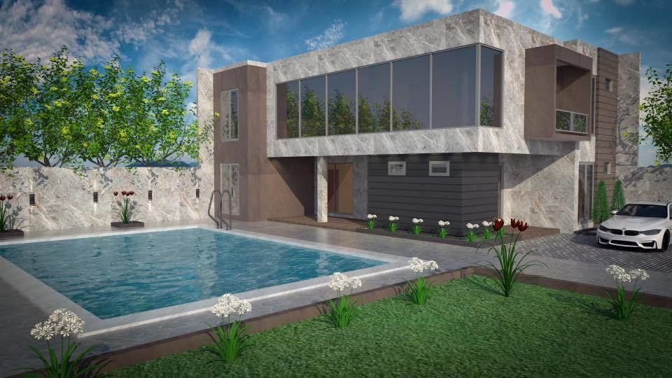 Modern Bungalow  3D model_1