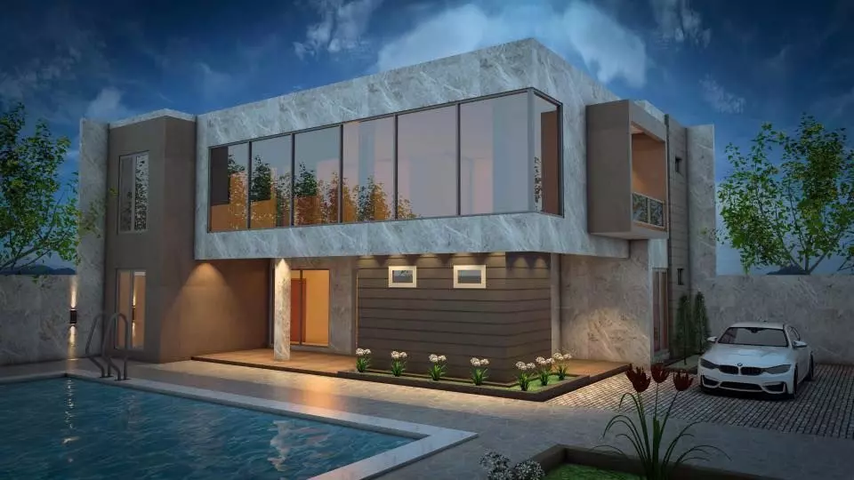 Modern Bungalow  3D model_0