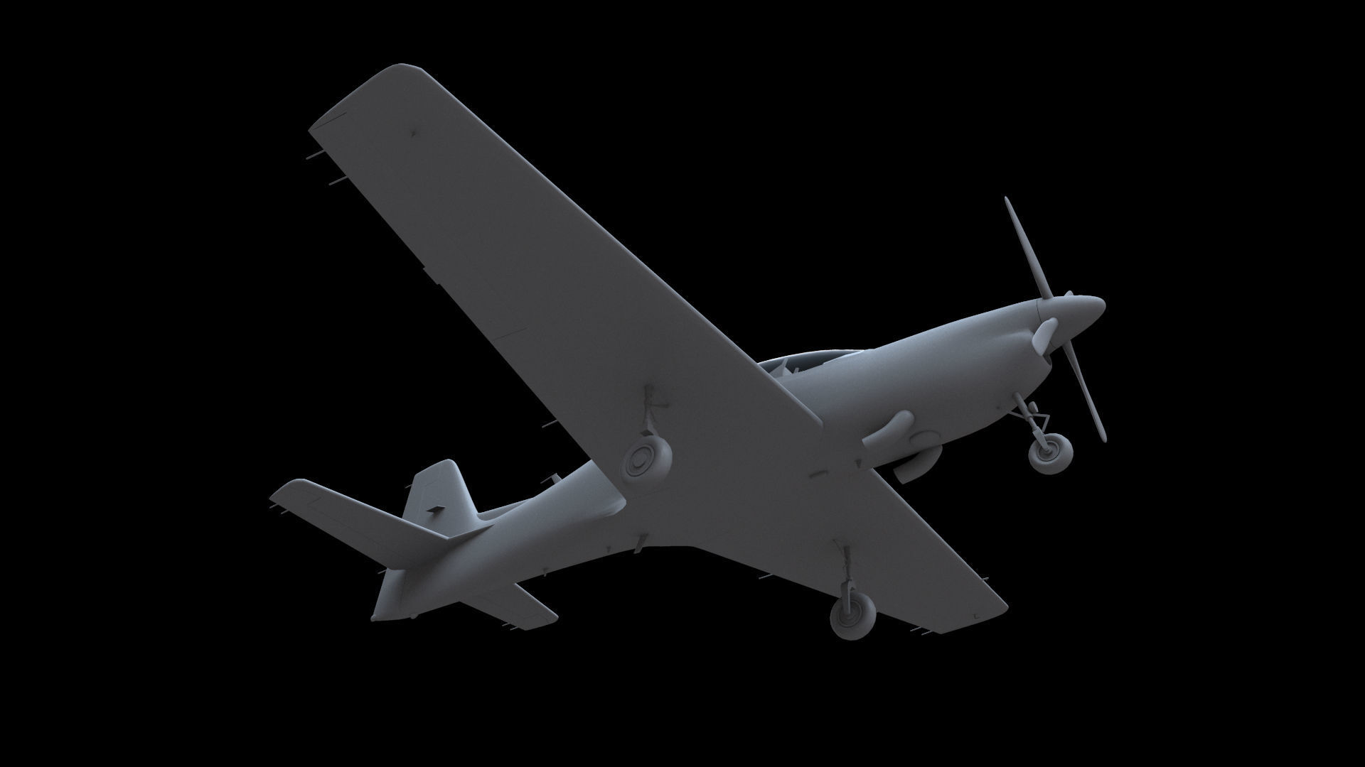 Short Tucano T1 Free low-poly 3D model_3