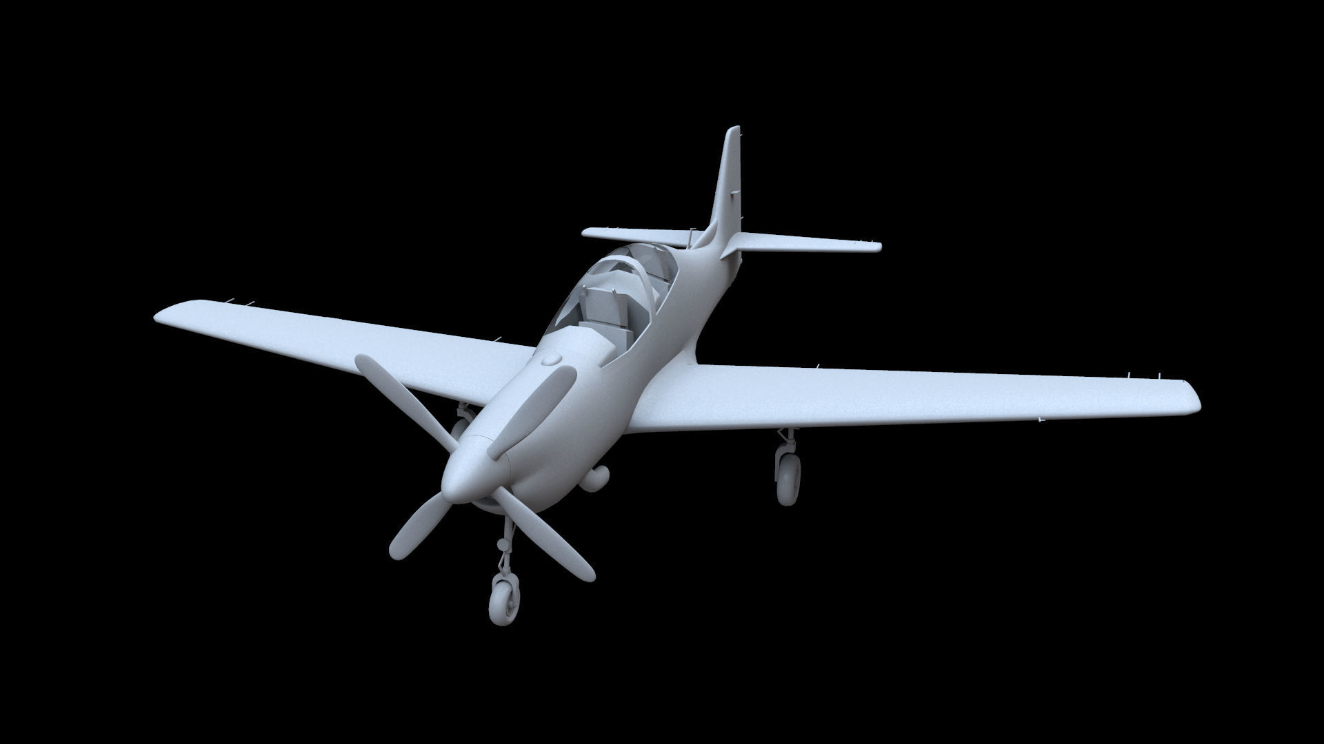 Short Tucano T1 Free low-poly 3D model_1