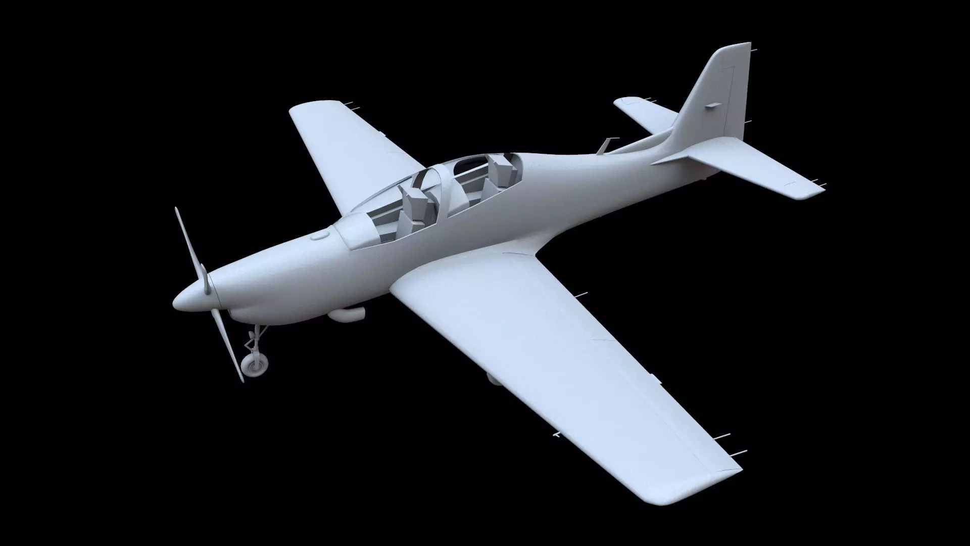 Short Tucano T1 Free low-poly 3D model_0