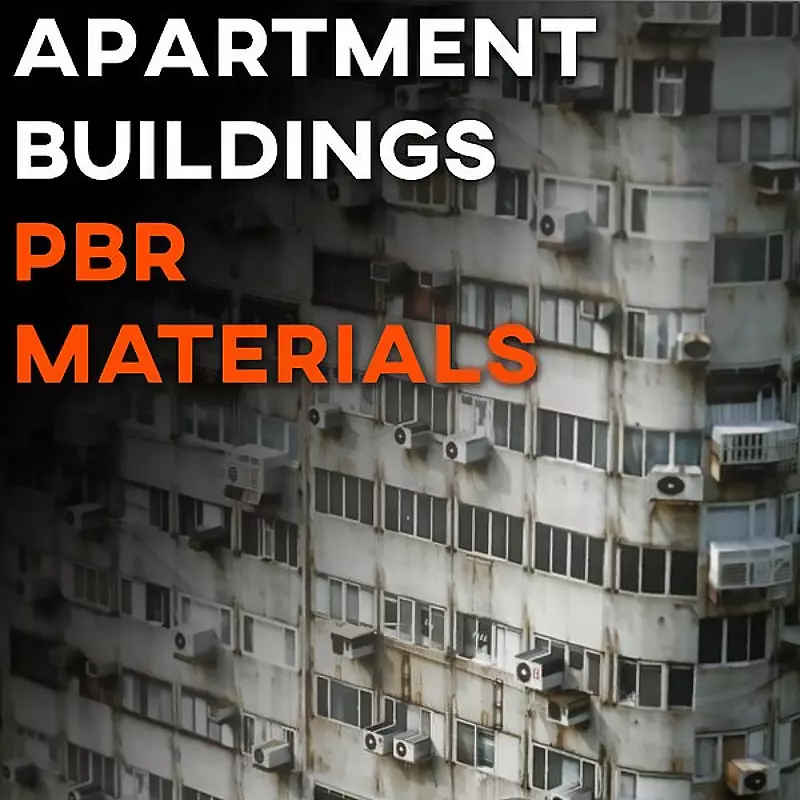 4K Apartment Buildings PBR Materials 3D model
