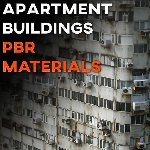 4K Apartment Buildings PBR Materials  3D model