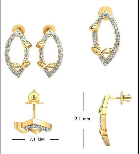 Solitaire Earrings 3D print model