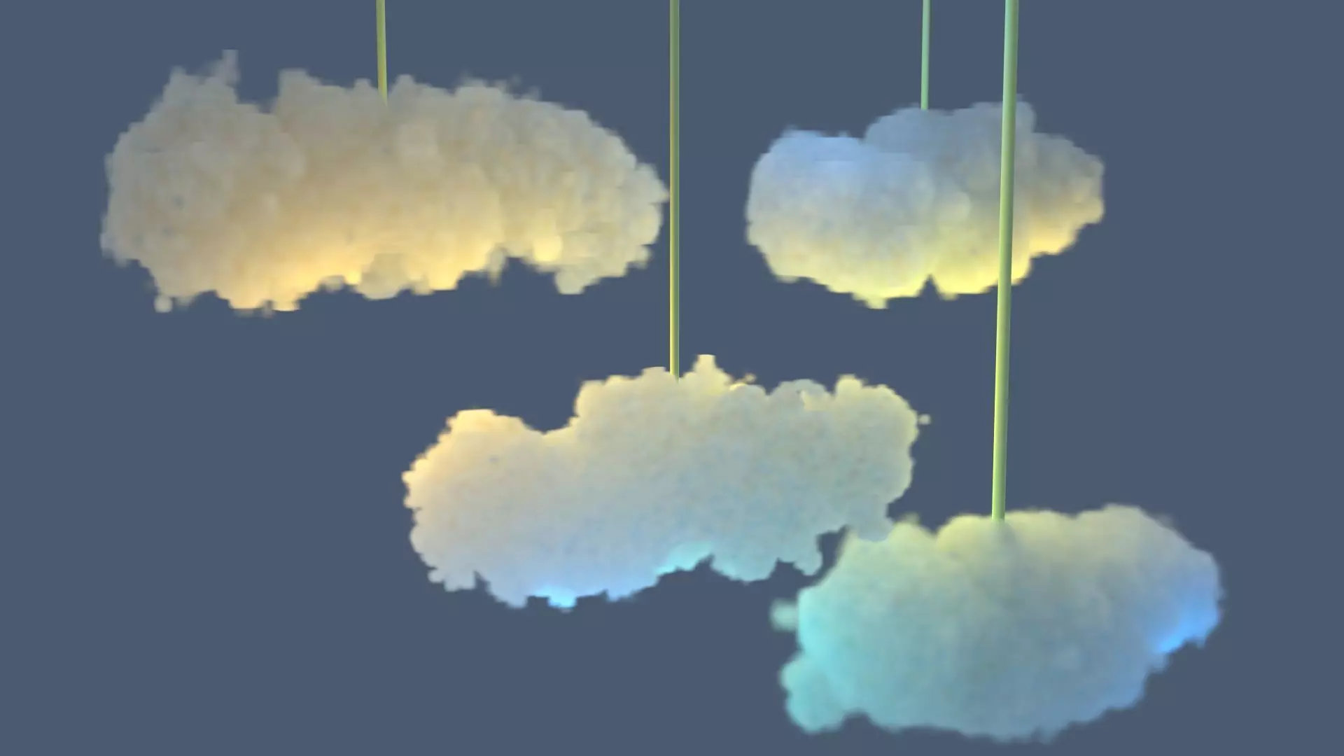 colorful clouds colorful cotton balls Low-poly 3D model