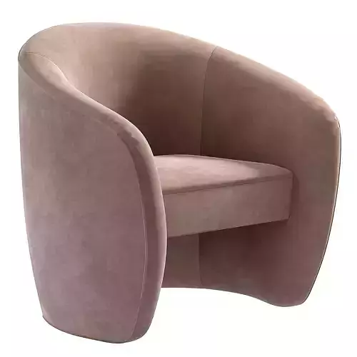Fauteuil arrondi Adamante Velours Taupe 3D model