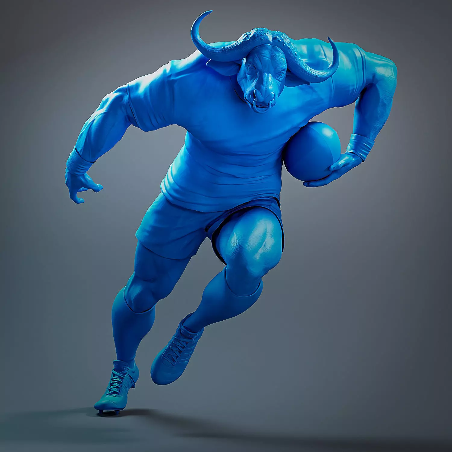 Blue Bull Miniature Free 3D model_0