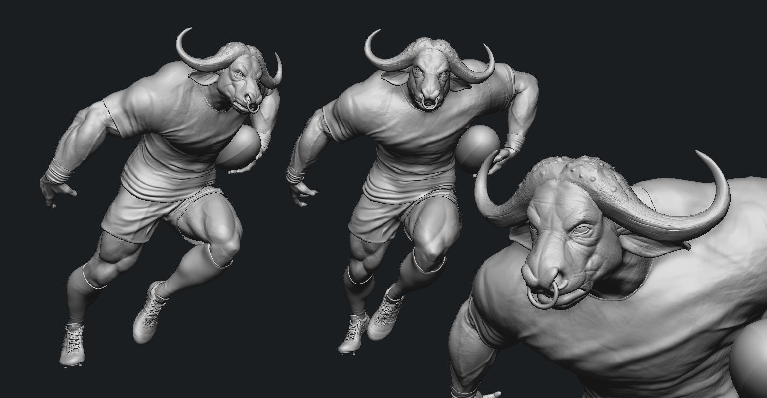 Blue Bull Miniature Free 3D model_1