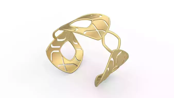 Geometric Minimalist Solid Gold Bracelet