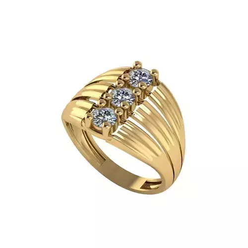 Women ring with stones for 3D printing gold and silver