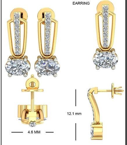 Solitaire Earrings 3D print model