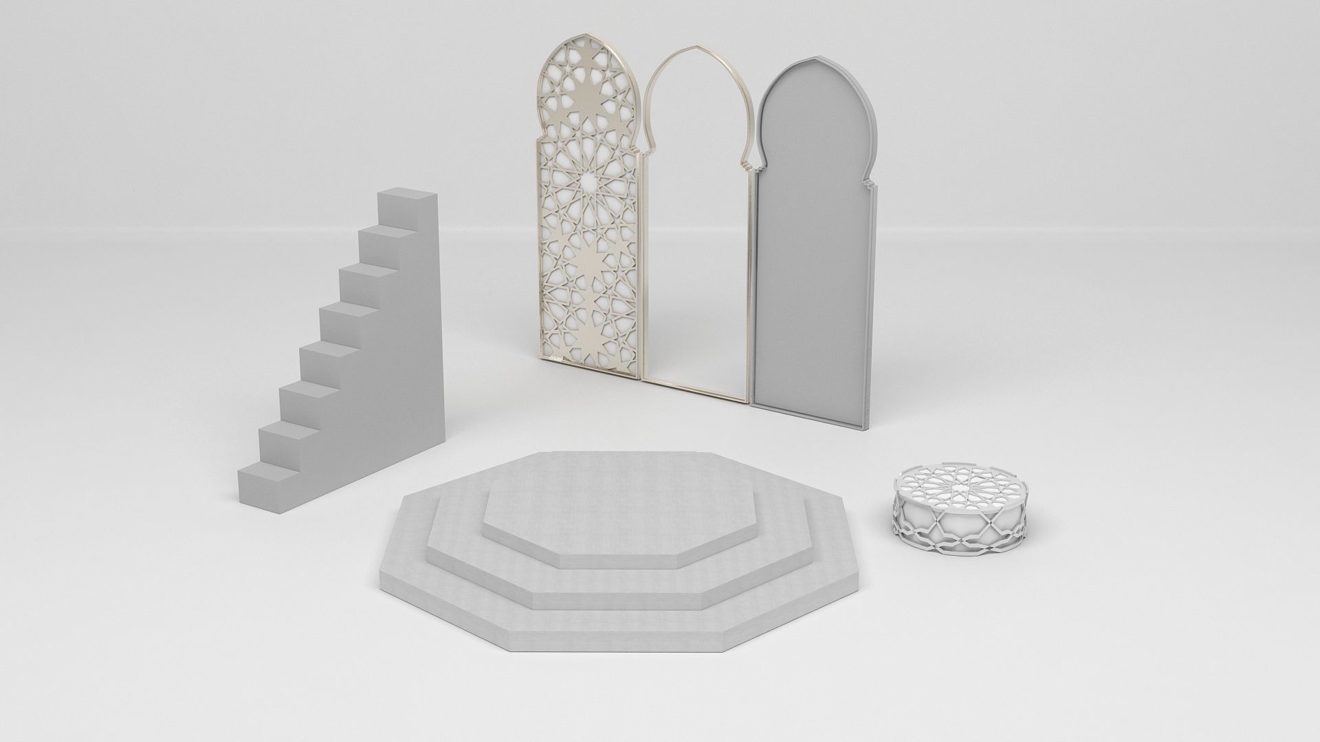 Arabic Decorative Set 3D model_4