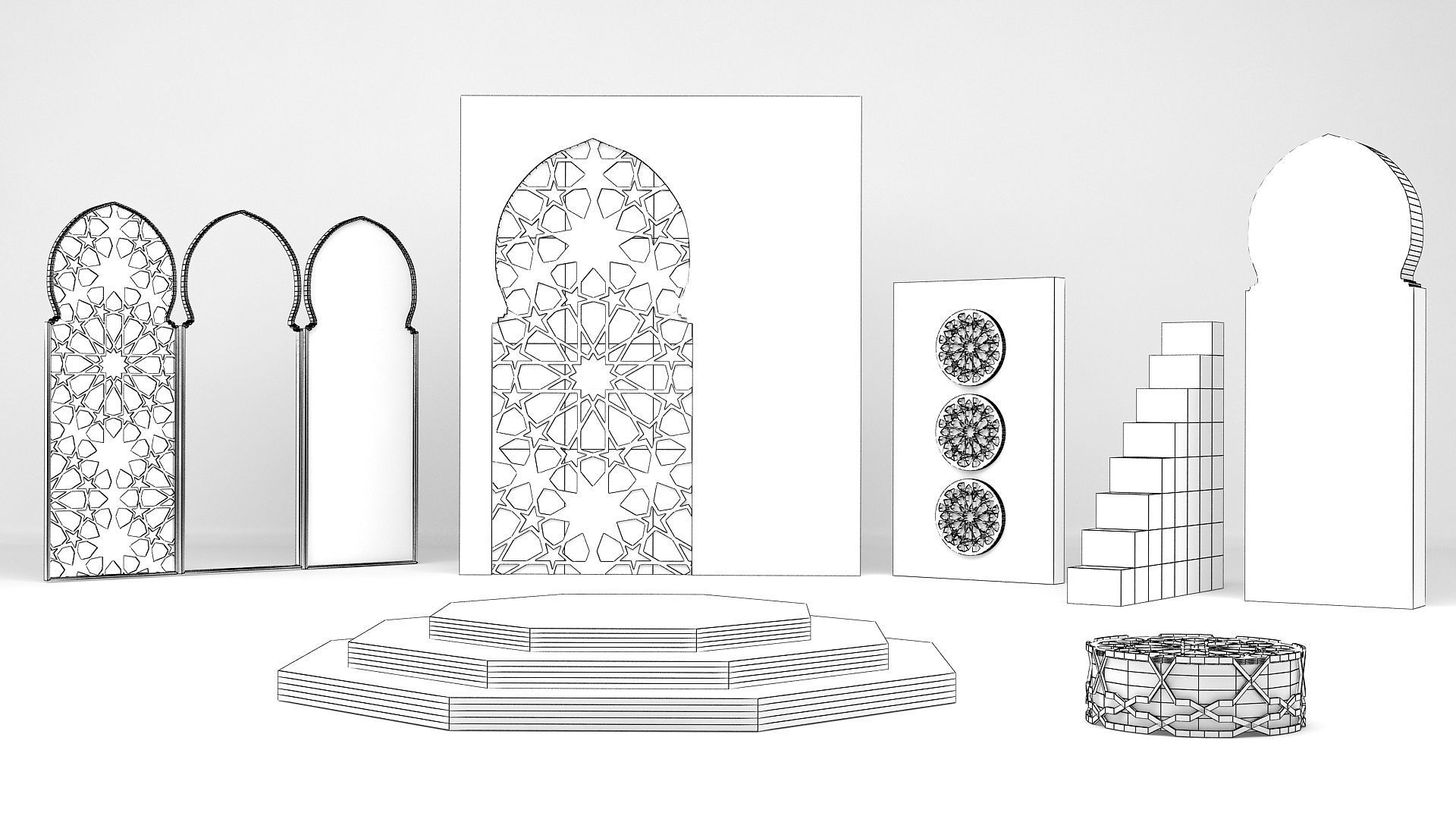 Arabic Decorative Set 3D model_8