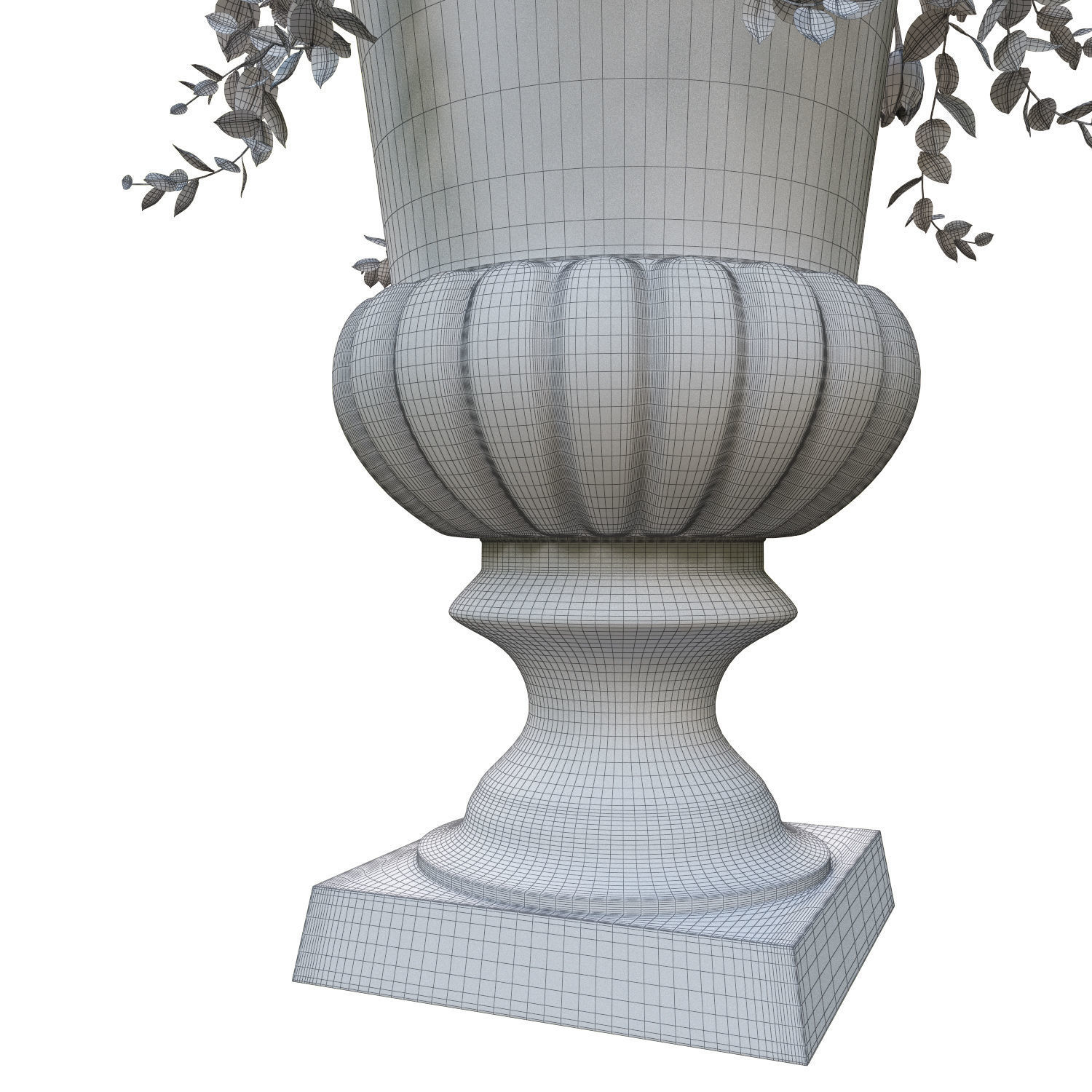 Vase with tulips and a wreath of tulips 08 3D model_12