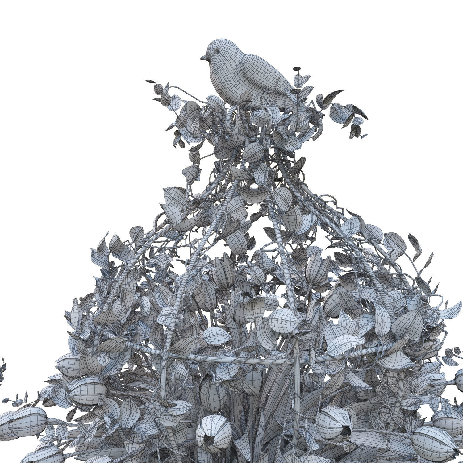 Vase with tulips and a wreath of tulips 08 3D model_8